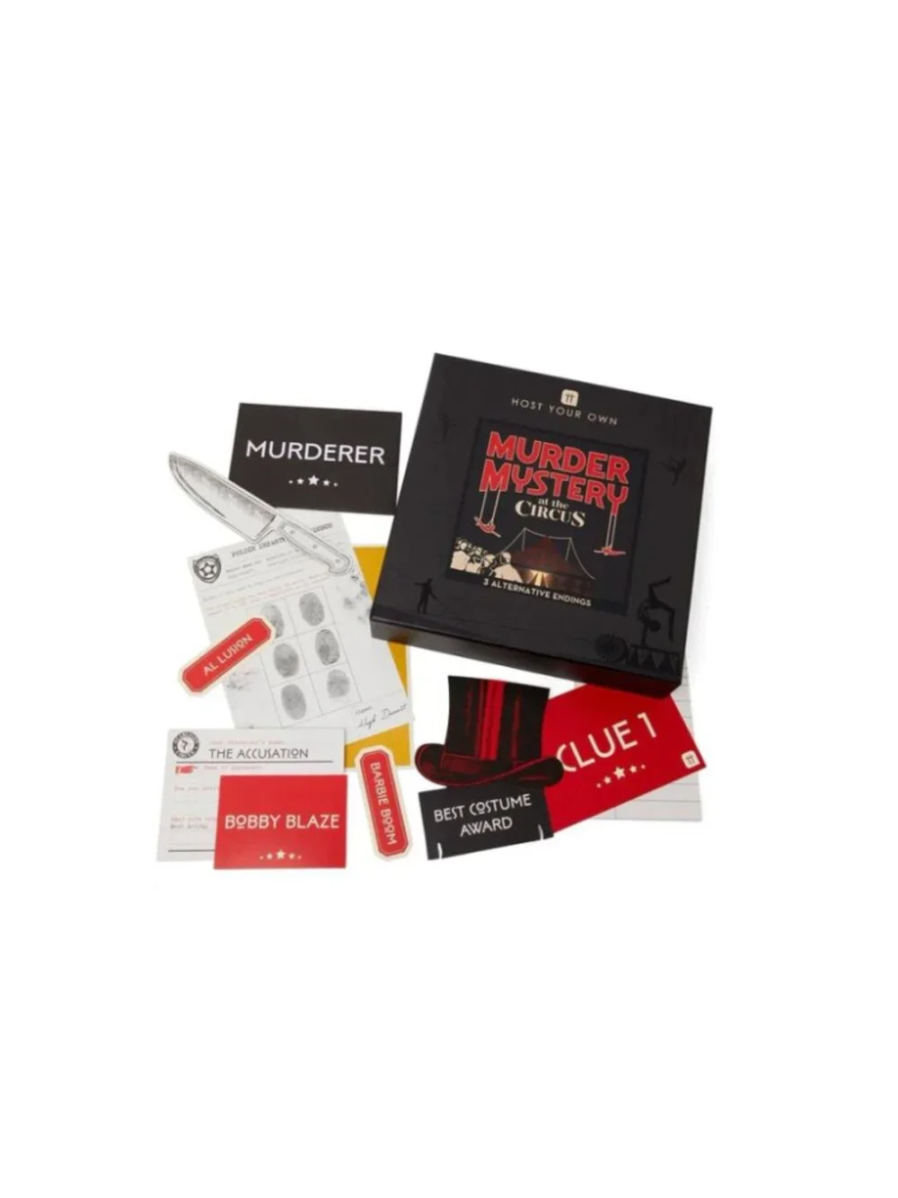 Host Your Own Murder Mystery At The Circus Game Set By Talking Tables